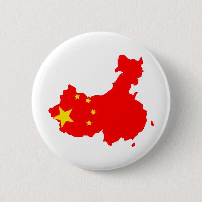 China Flag Map full size 6 Cm Round Badge (Front)