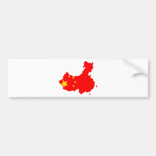 China Flag Map full size Bumper Sticker