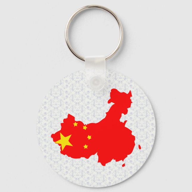 China Flag Map full size Key Ring (Front)