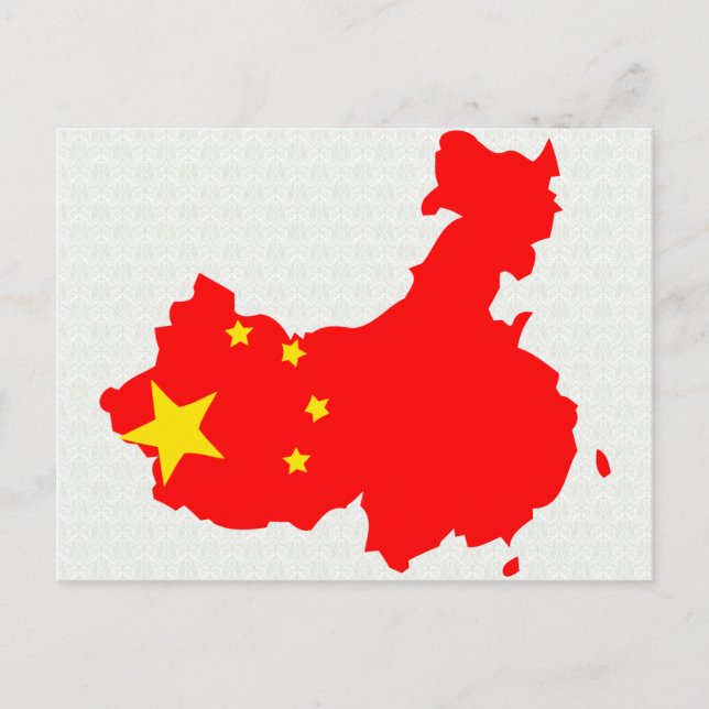 China Flag Map full size Postcard (Front)