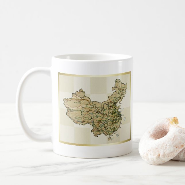 China Flag + Map Mug (With Donut)