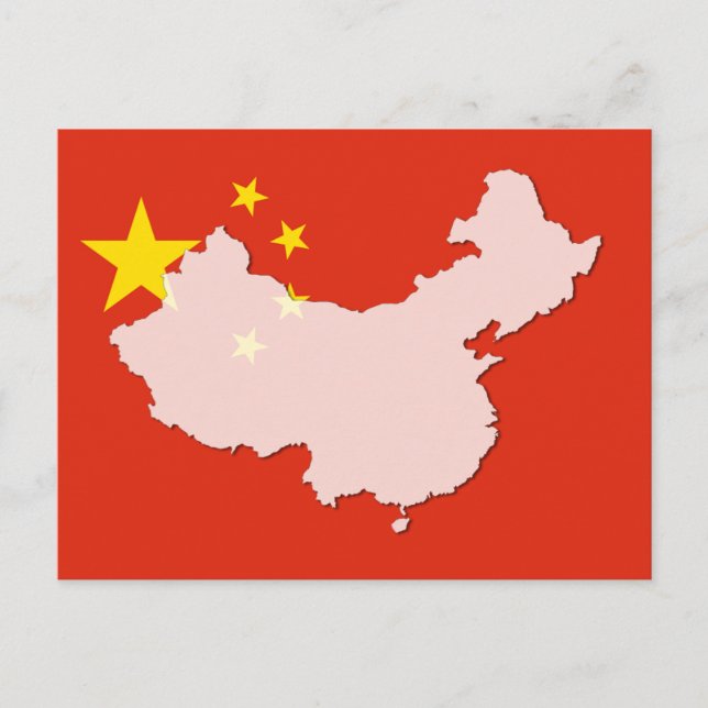 China flag map outline postcard (Front)