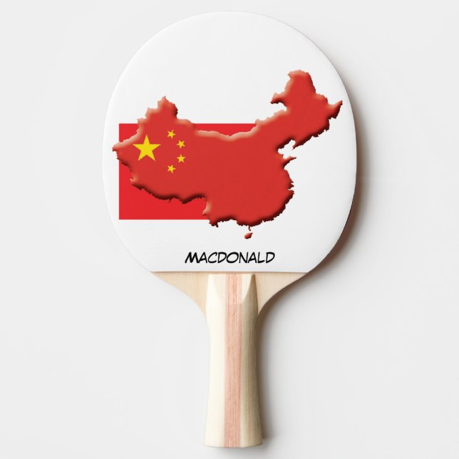 CHINA FLAG & MAP Personalised Ping Pong Paddle (Front)