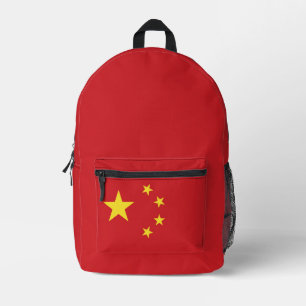 China flag printed backpack