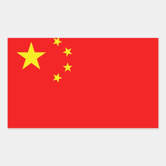 China Flag Rectangular Sticker (Front)