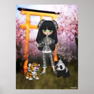 China Girl Beautiful Orient Print