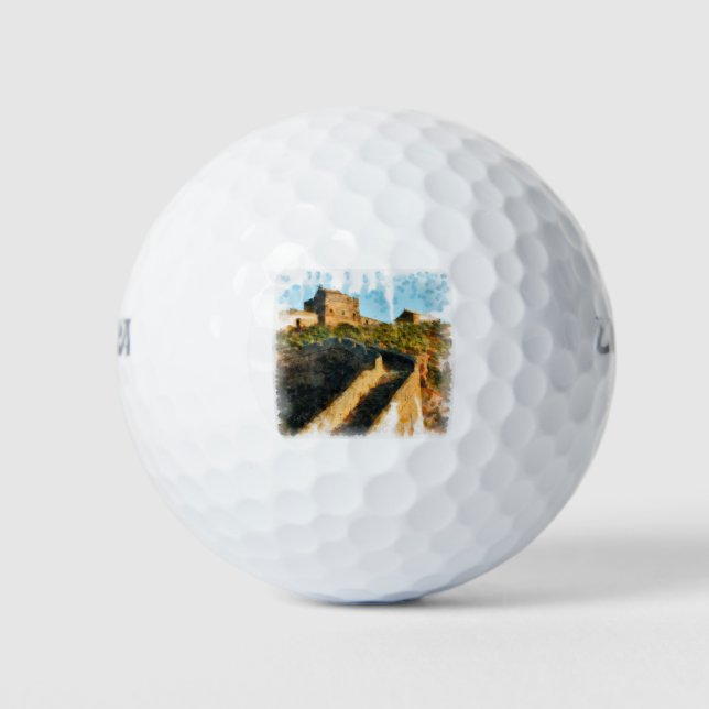 CHINA GREAT WALL 3-HQ408-115-fine art aquarell v3. Golf Balls (Front)