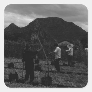 China Guilin watering with liquid manure 1970 Square Sticker