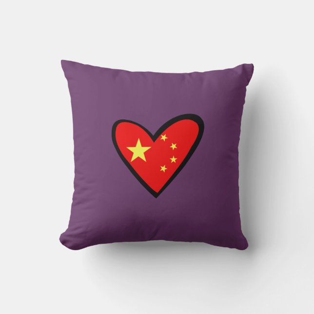 China heart Flag Cushion (Front)