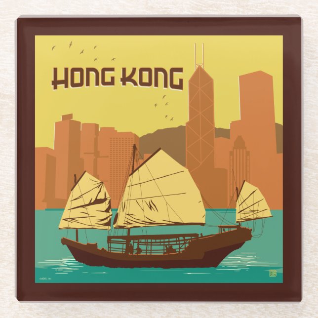 China | Hong Kong Glass Coaster (Front)