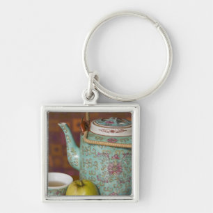 China, Hong Kong. Traditional Chinese teapot & 2 Key Ring