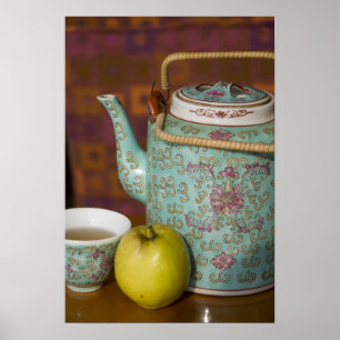 China, Hong Kong. Traditional Chinese teapot & 2 Poster