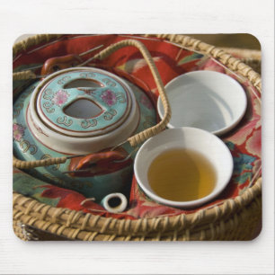 China, Hong Kong. Traditional Chinese teapot & 3 Mouse Mat