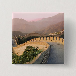 China, Huairou County, Sunset over the 15 Cm Square Badge