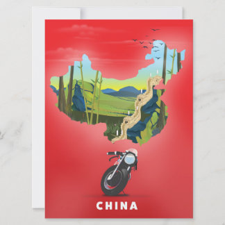China Illustrated map travel poster Invitation