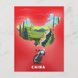 China Illustrated map travel poster Postcard