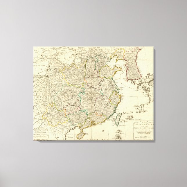 China, Korea atlas map Canvas Print (Front)