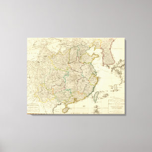 China, Korea atlas map Canvas Print