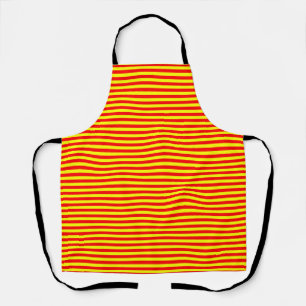 china kyrgyzstan spain flag stripes red yellow pat apron