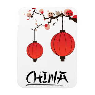 China Lanterns Travel poster print. Magnet