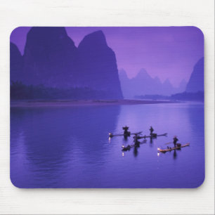 China, Li River. Cormorant fishermen. Mouse Mat