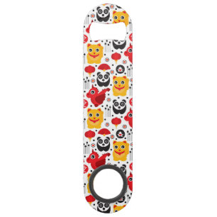 China lucky cat, dragon, and panda