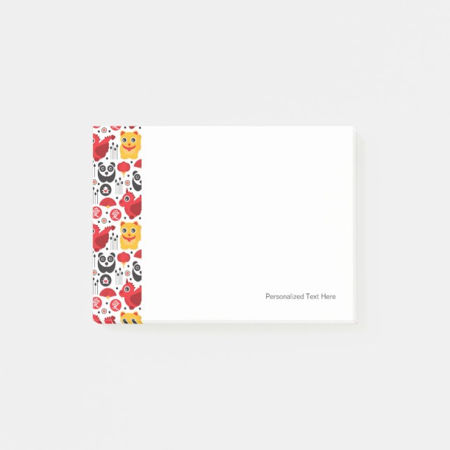 China lucky cat, dragon, and panda post-it notes (Front)