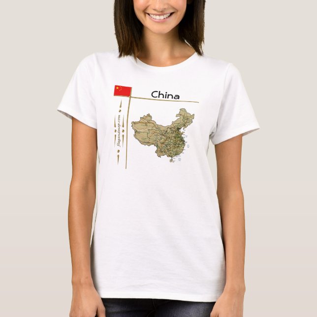 China Map + Flag + Title T-Shirt (Front)