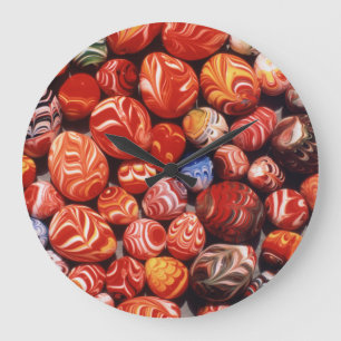 China, Ming Tombs, Painted Glass Souvenirs Large Clock