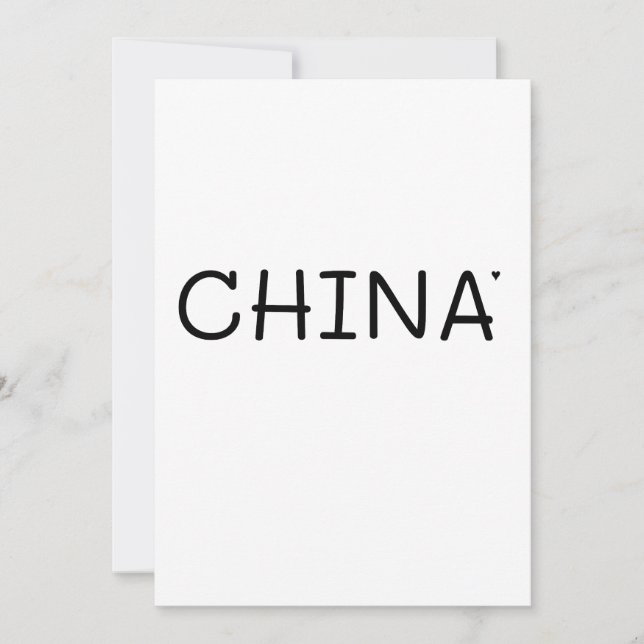 China - minimalistic typography card (Front)