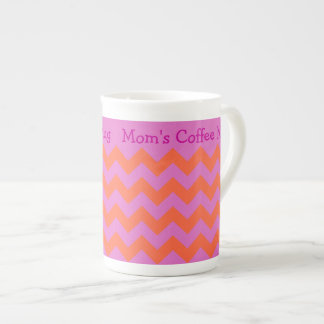 China Mug to Personalize, Magenta, Orange Chevrons