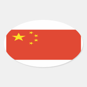 China National Flag Oval Sticker