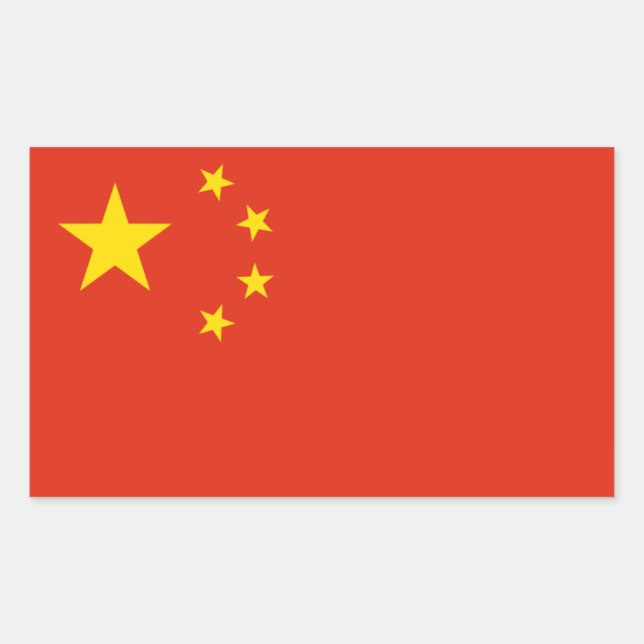 China National Flag Rectangular Sticker (Front)