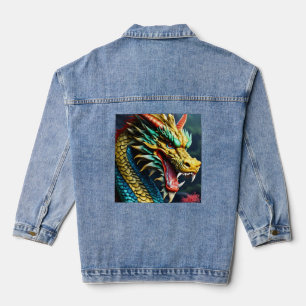 China NM-15: Chinese Dragon Portrait — Women's  Denim Jacket