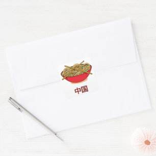 China Noodles Square Sticker