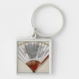 China on the Face of a FanPanoramic Map Key Ring