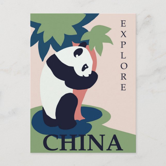 China Panda Vintage Travel Postcard (Front)