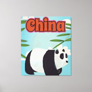China Panda vintage travel poster Canvas Print