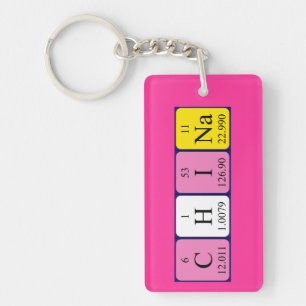 China periodic table name keyring
