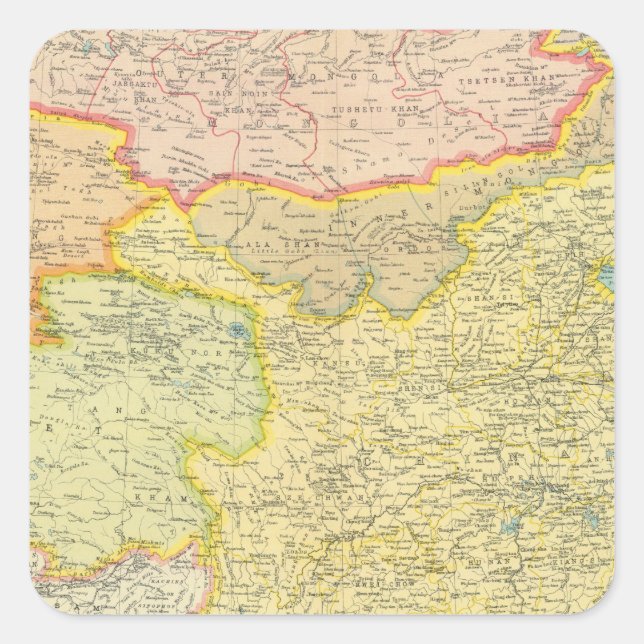 China political map square sticker (Front)