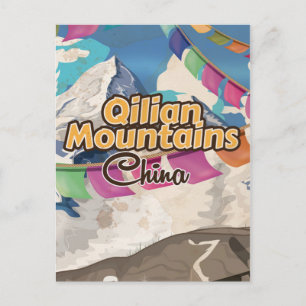China Qilian Mountain vintage travel poster Postcard