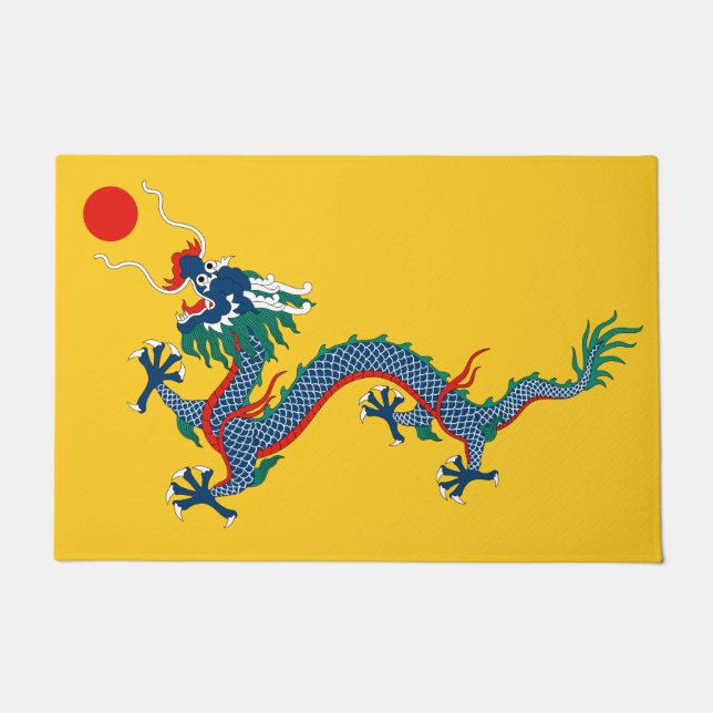 China Qing Dynasty Flag (Chinese Dragon) (Asian) Doormat (Front)