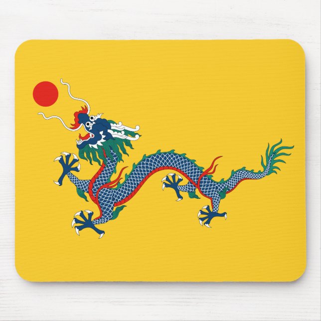 China Qing Dynasty Flag (Chinese Dragon) (Asian) Mouse Mat (Front)