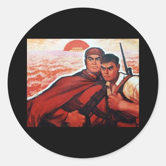 China Red Army Classic Round Sticker (Front)