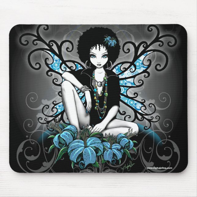 China Retro Afro Lilly Gothic Fairy Mouse Mat (Front)