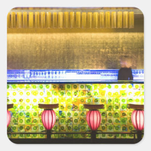 China, Shanghai. Bar in the Xin Tian Di bar 2 Square Sticker