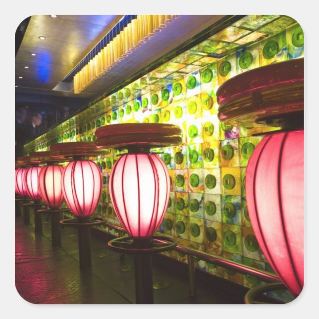 China, Shanghai. Bar in the Xin Tian Di bar Square Sticker (Front)