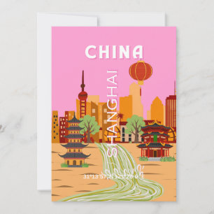 China Shanghai Travel Art Invitation