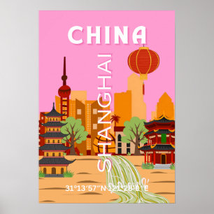 China Shanghai Travel Art Poster