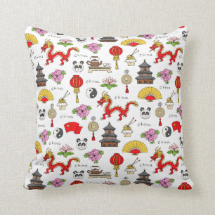 China Symbols Pattern Cushion